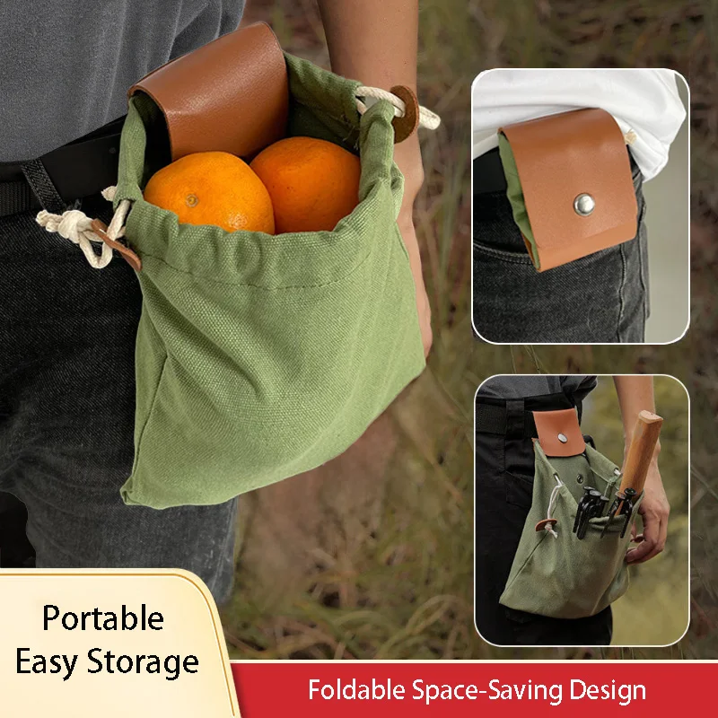 Gardening Tools Organiser - Canvas Foraging Bag Outdoor Picking Bag