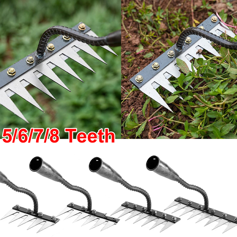Gardening Tools For Weeds - 5/6/7/8 Teeth Iron Gardening Hoe Weeding
