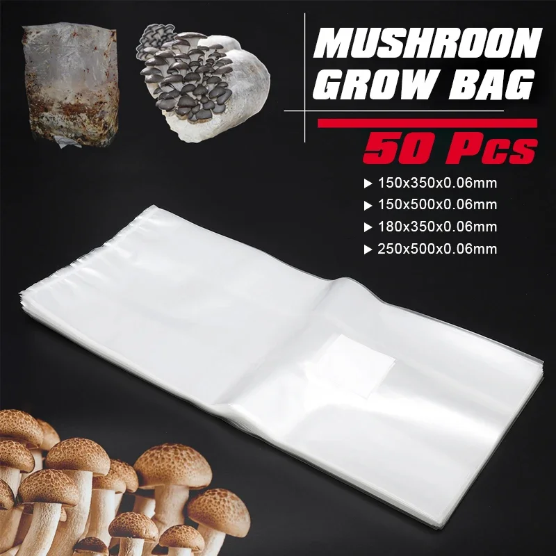Grow Bags - 50Pcs PVC Mushroom Grow Bag Spawn