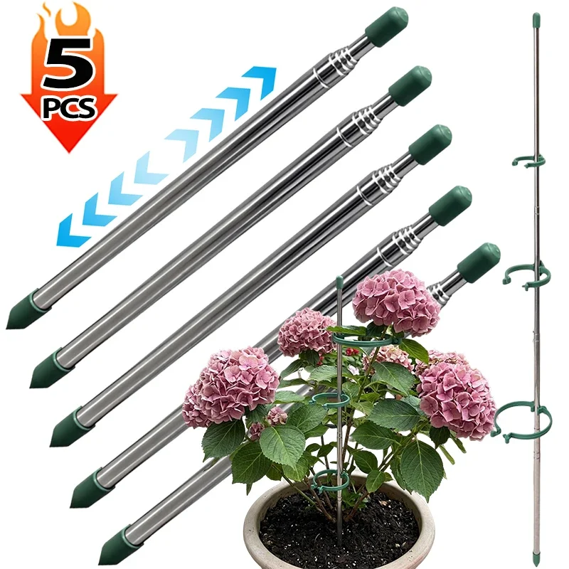 Gardening Tools Range - 5/1PCS Retractable Plant Support Ring Green