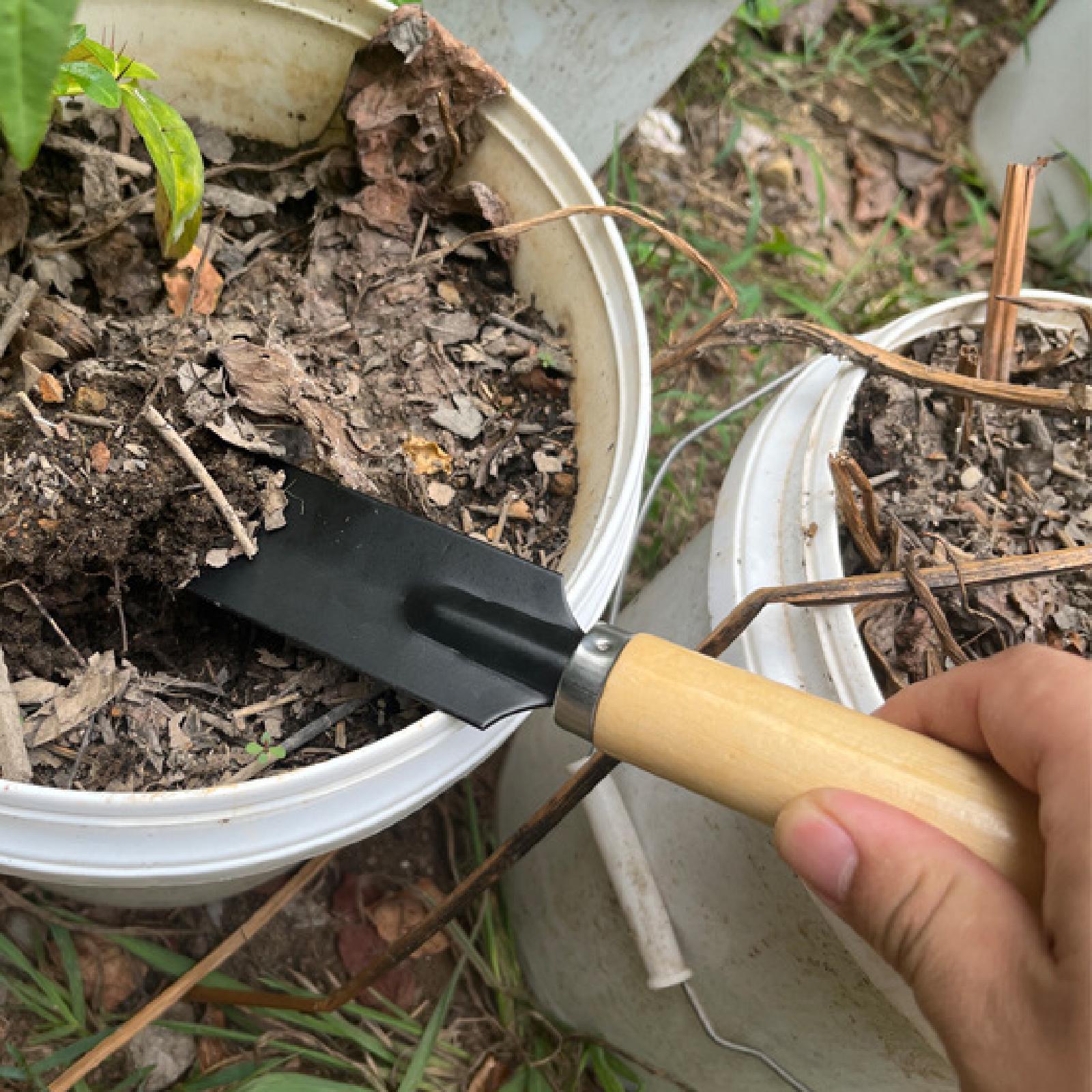 Garden Hand Trowel - Small Garden Spade Digging Tool Wood