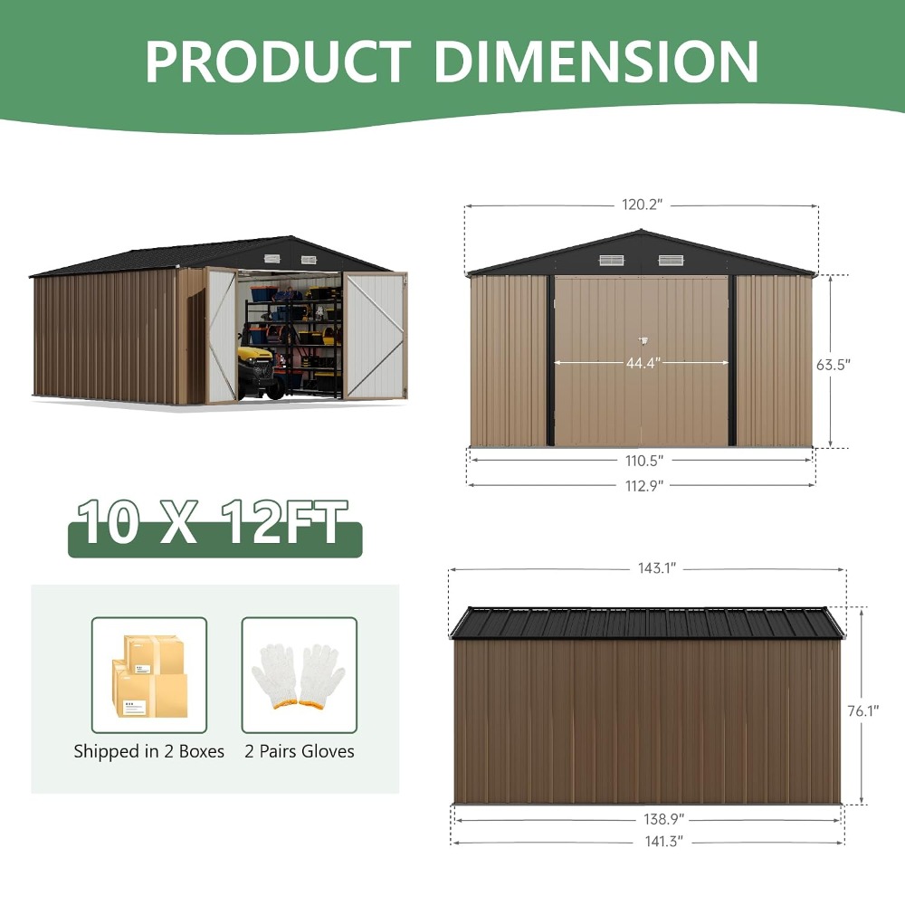 10x12FT Large Metal Storage Sh - огляд і ціна Gardening Tools Organiser