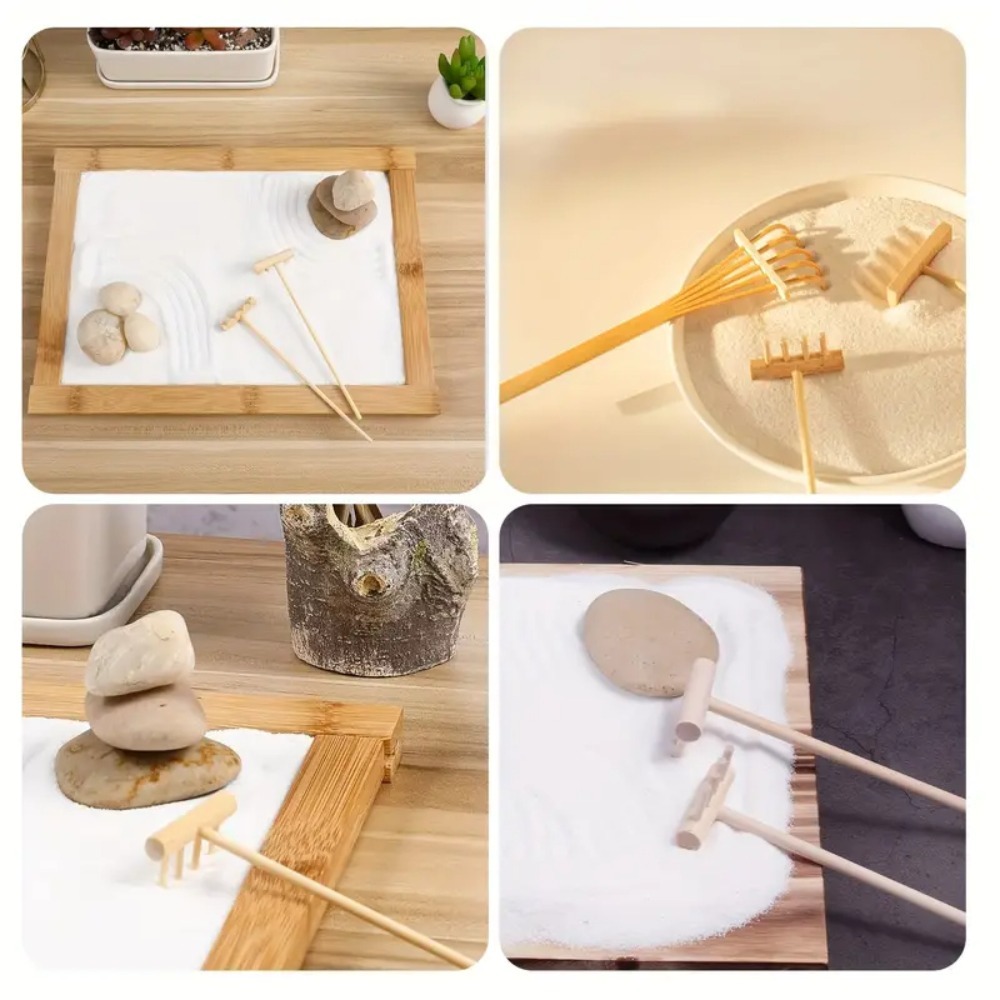6pcs Mini Bamboo Rake Set for  - огляд і ціна Gardening Tools In Japan