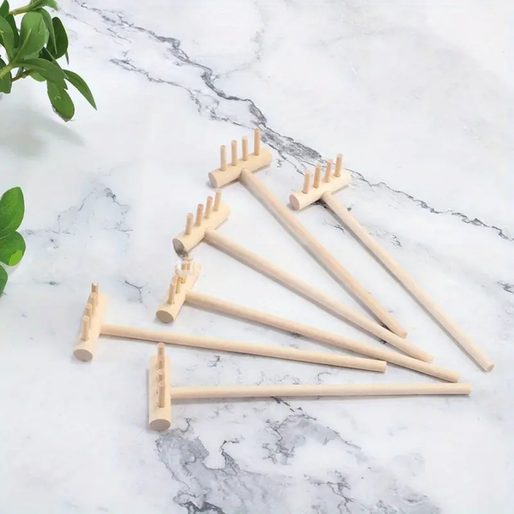 6pcs Mini Bamboo Rake Set for  - огляд і ціна Gardening Tools In Japan